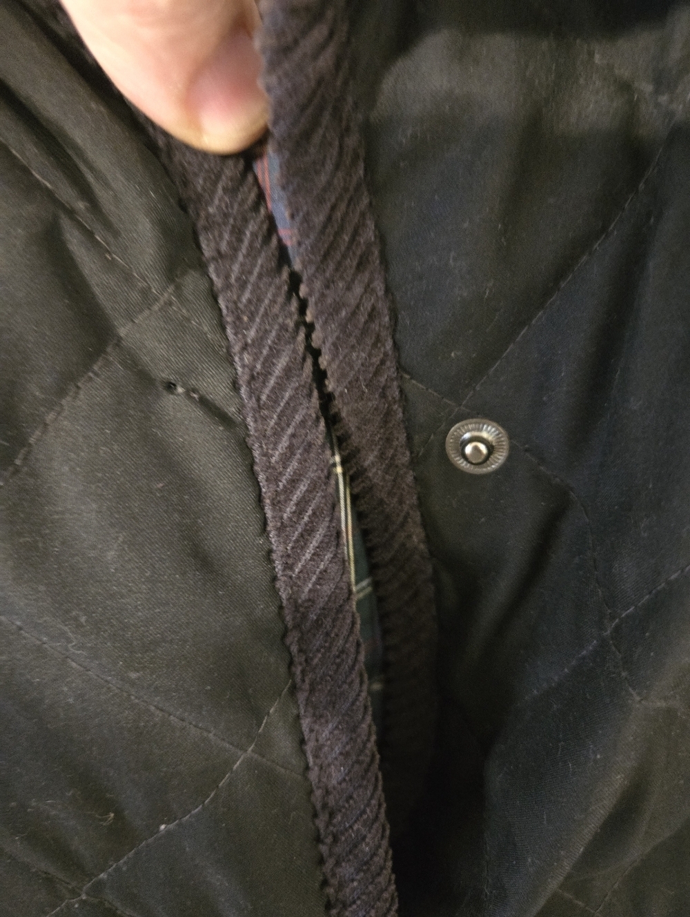 Vintage LRL Lauren Ralph Lauren Womens Large Jacket Black Diamond Quilted Hooded - Picture 5 of 9